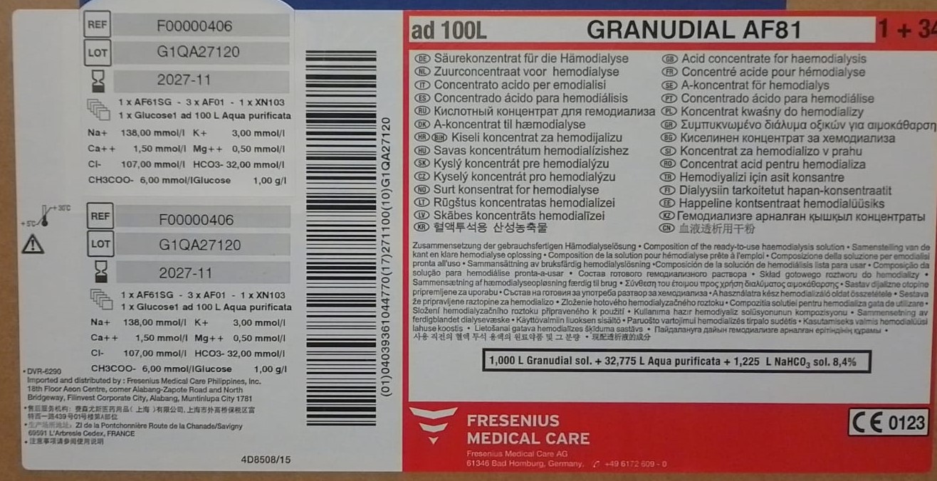 Granudial AF 81 Кислотний концентрат для гемодіалізу